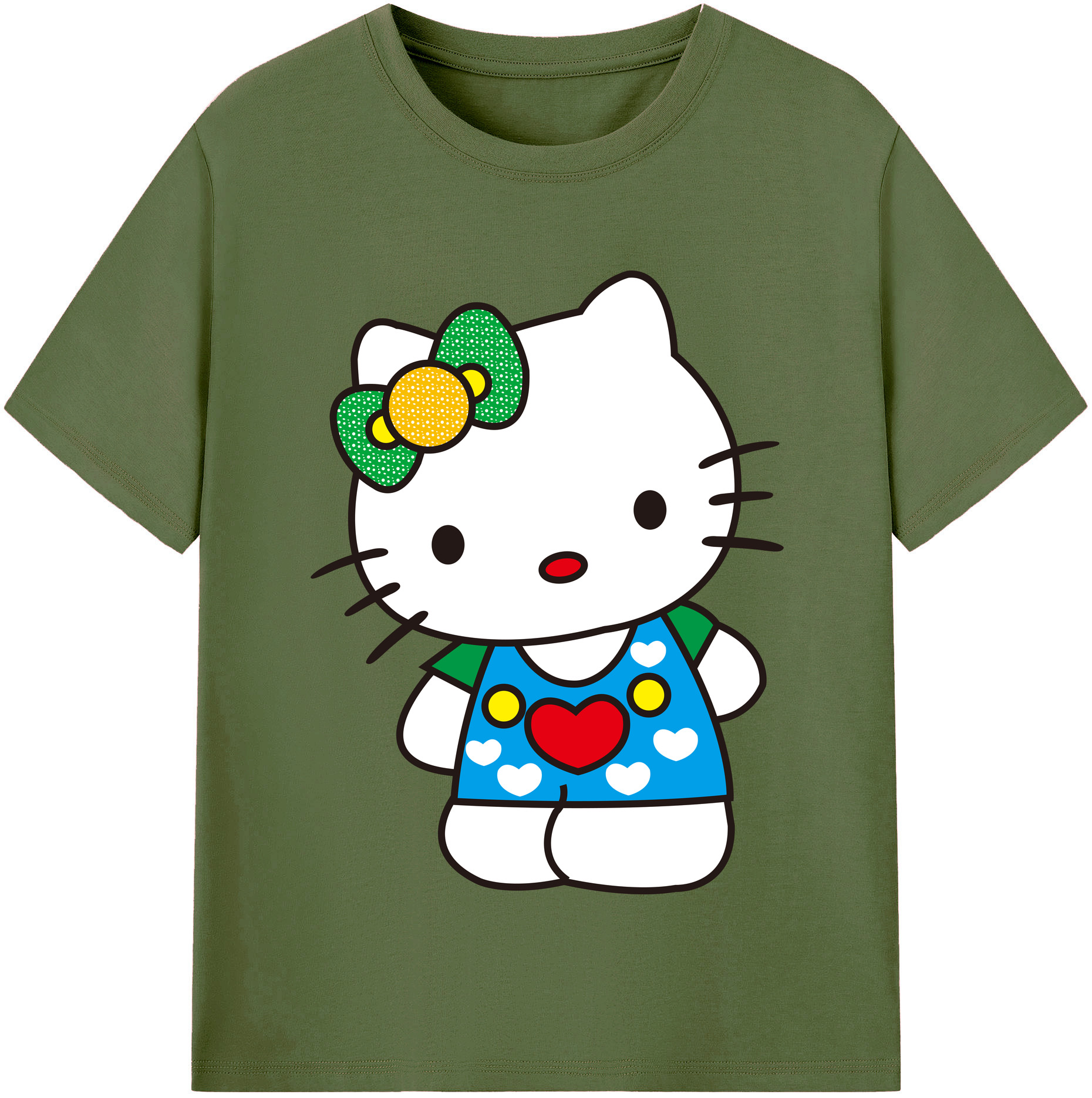 （画像用） Hello Kitty ハローキティ 綿100％半袖Tシャツ（フロントプリント）